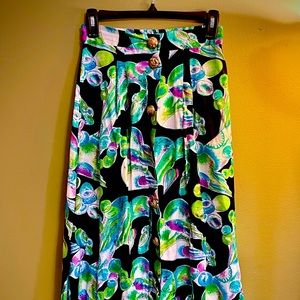 Vintage Retro Skirt with Brass Buttons (Size Small)